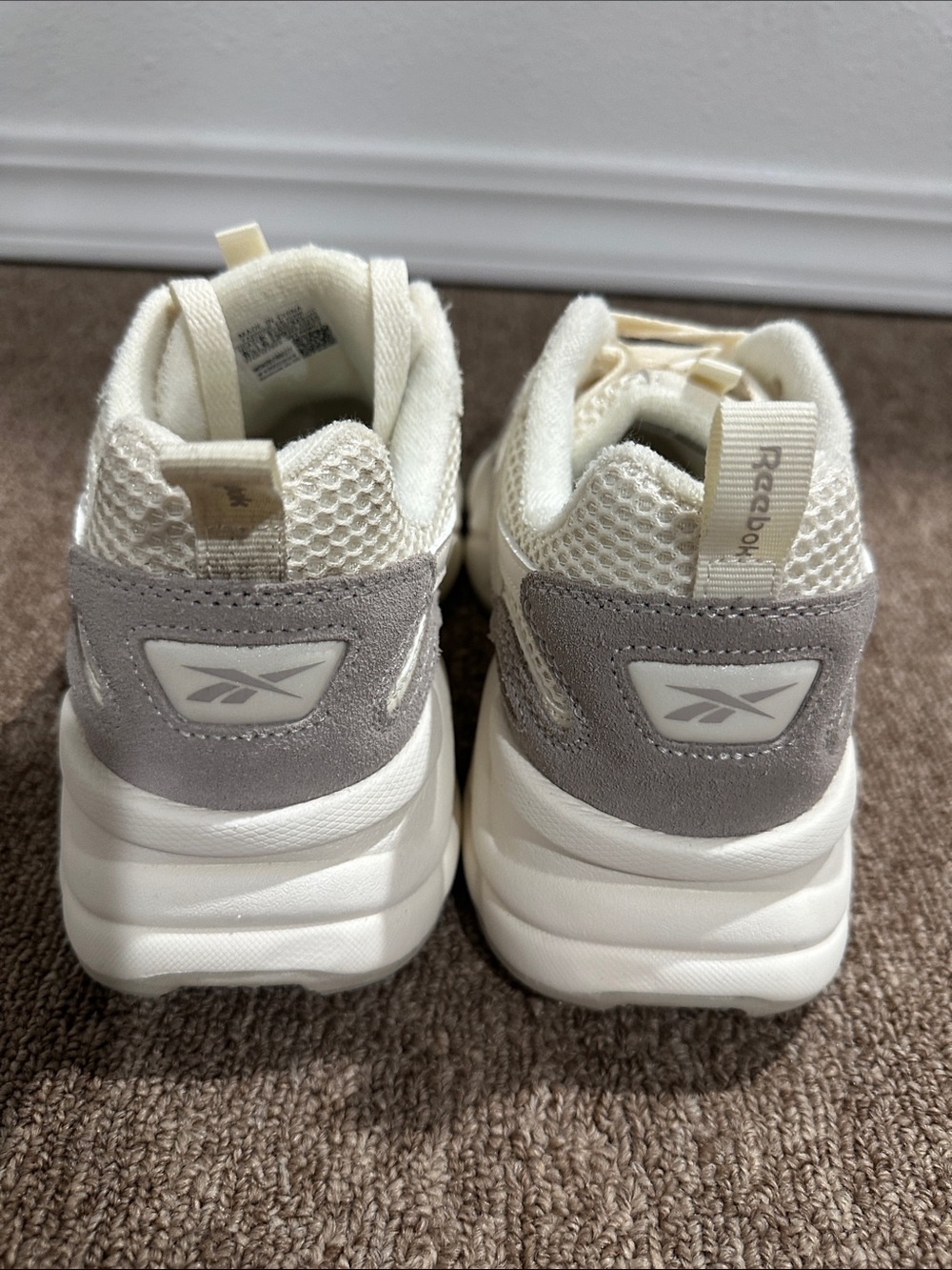 Reebok Women's Cream and Light Gray Sneakers - Picture 6 of 6